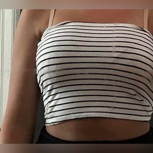 black and white tube top forever 21